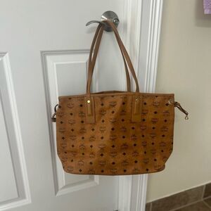 MCM Cognac Monogram Tote Bag